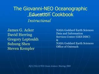 The Giovanni-NEO Oceanographic Education Cookbook