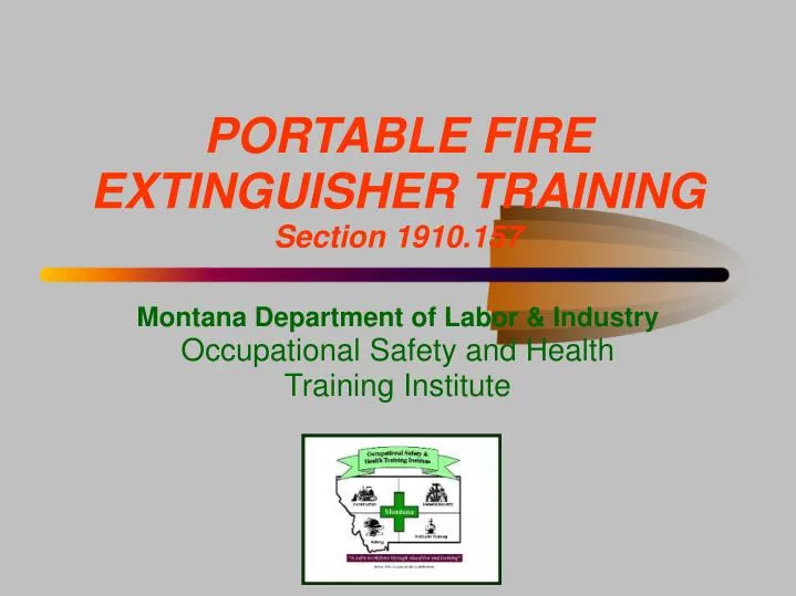 portable fire extinguisher training section 1910 157