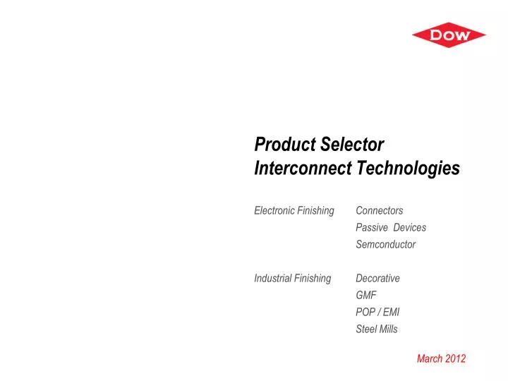 product selector interconnect technologies