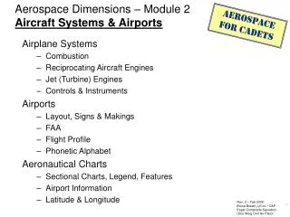 Aerospace Dimensions – Module 2 Aircraft Systems &amp; Airports