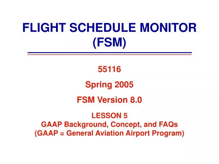 flight schedule monitor fsm