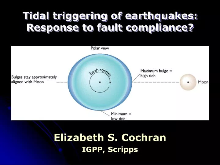 tidal triggering of earthquakes response to fault compliance