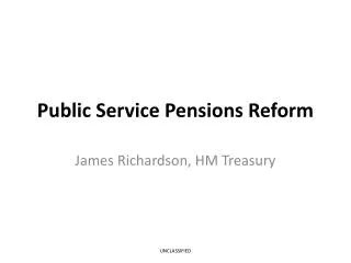 Public Service Pensions Reform