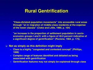 Rural Gentrification