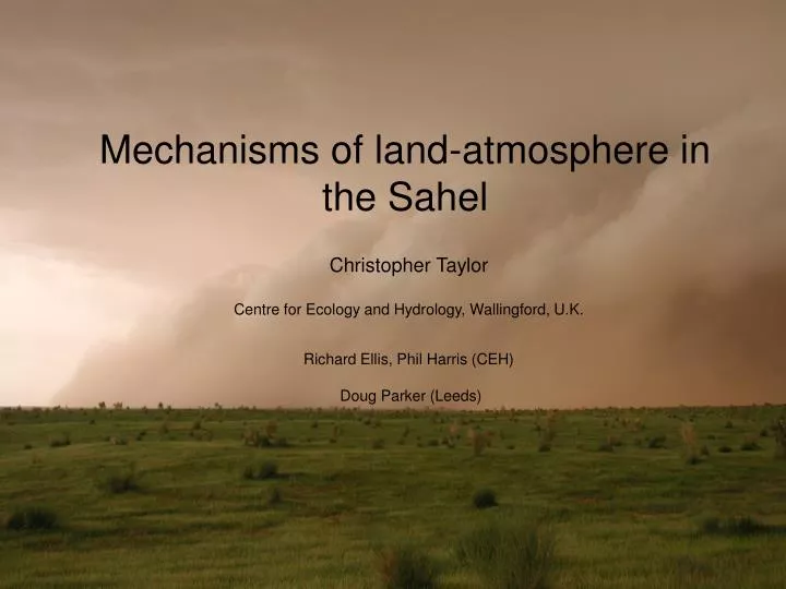 mechanisms of land atmosphere in the sahel