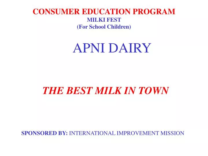 consumer education program milki fest for school children