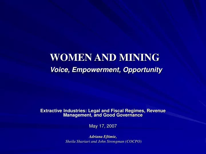 women and mining voice empowerment opportunity