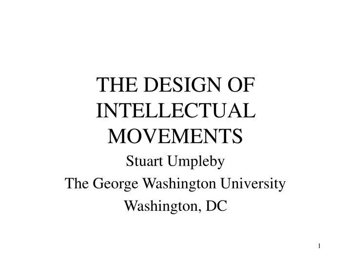 the design of intellectual movements