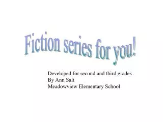 Fiction series for you!