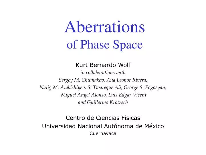 aberrations of phase space