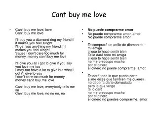 Cant buy me love