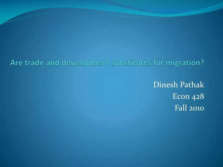 are trade and development substitutes for migration