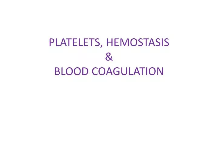 platelets hemostasis blood coagulation
