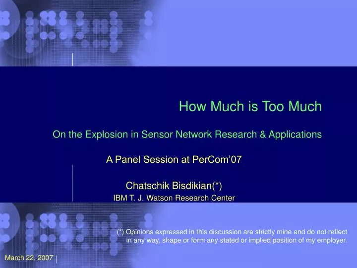 how much is too much on the explosion in sensor network research applications
