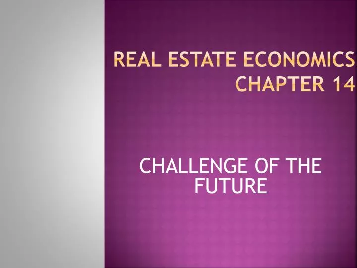 real estate economics chapter 14