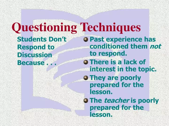students don t respond to discussion because