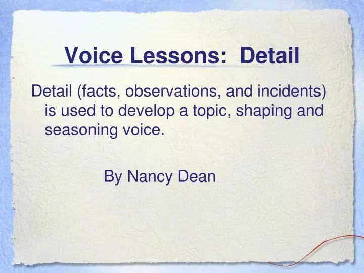 voice lessons detail