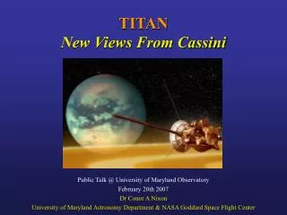 TITAN New Views From Cassini