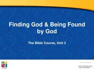 Finding God &amp; Being Found by God