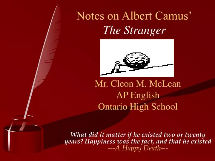notes on albert camus the stranger