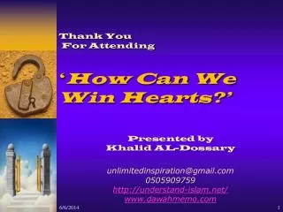 Thank You For Attending ‘ How Can We Win Hearts?’