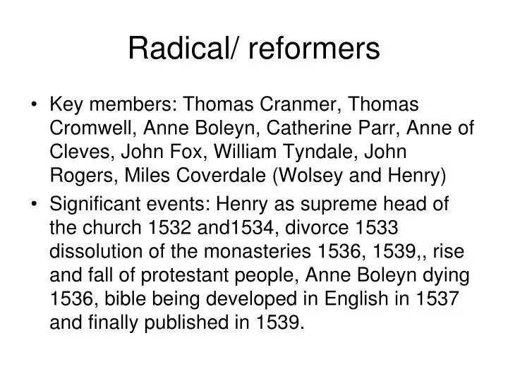 radical reformers