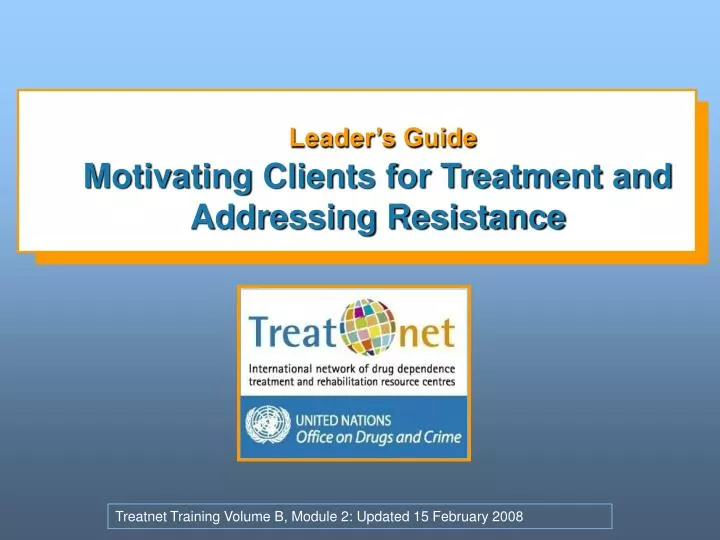 leader s guide motivating clients for treatment and addressing resistance
