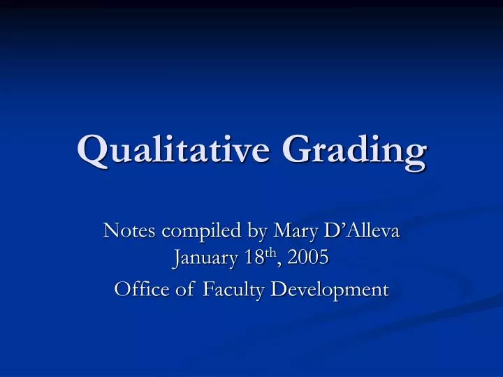 qualitative grading