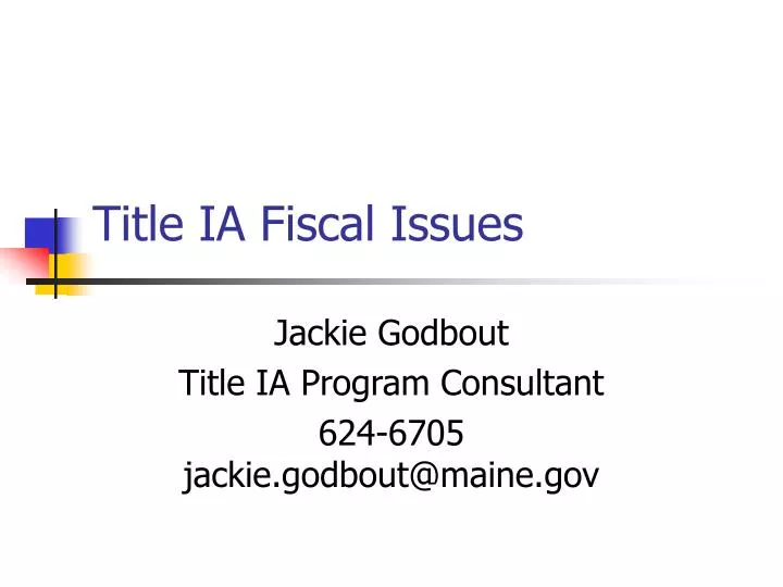 title ia fiscal issues