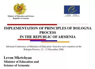 Ministry of Education and Science Republic of Armenia