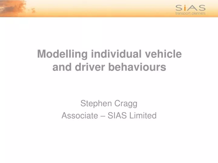 modelling individual vehicle and driver behaviours