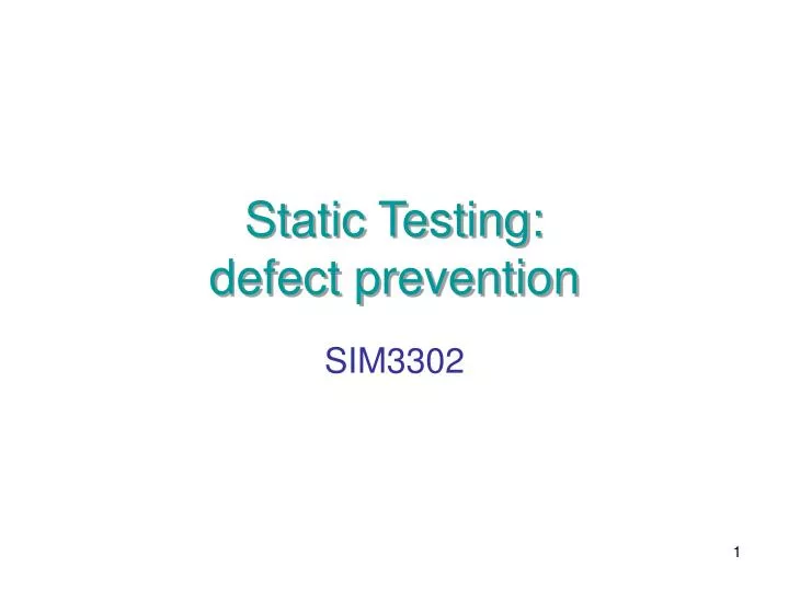 static testing defect prevention