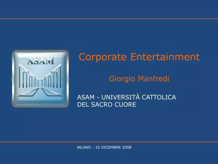 corporate entertainment giorgio manfredi
