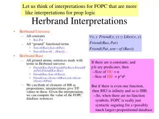 Herbrand Interpretations