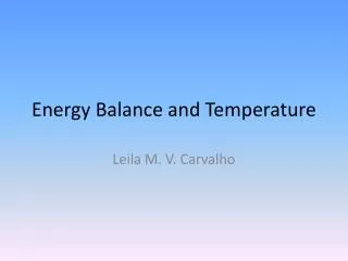 Energy Balance and Temperature