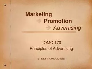 Marketing ? Promotion ? Advertising