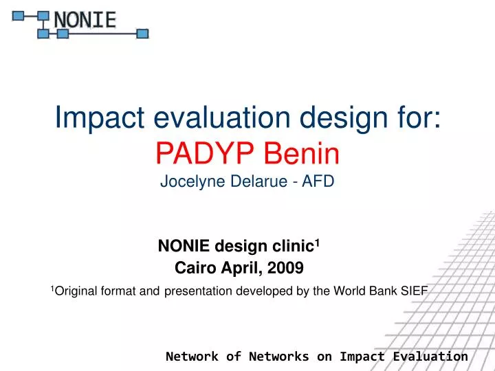 impact evaluation design for padyp benin jocelyne delarue afd