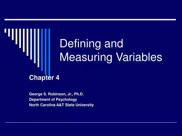 defining and measuring variables