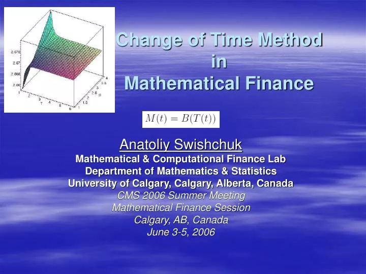 change of time method in mathematical finance