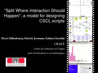 &quot;Split Where Interaction Should Happen&quot;, a model for designing CSCL scripts Pierre Dillenbourg, Patrick Jerman