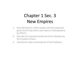 Chapter 1 Sec. 3 New Empires