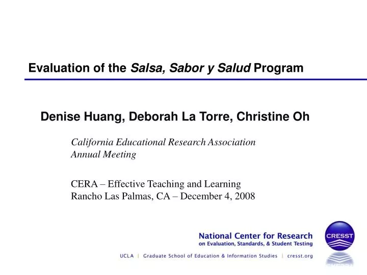 evaluation of the salsa sabor y salud program