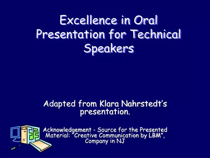 excellence in oral presentation for technical speakers