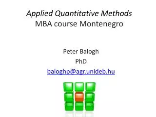 Applied Quantitative Methods MBA course Montenegro