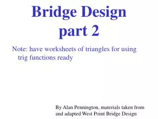 Bridge Design part 2