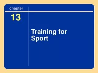 Training for Sport
