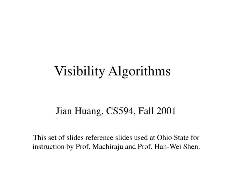 visibility algorithms