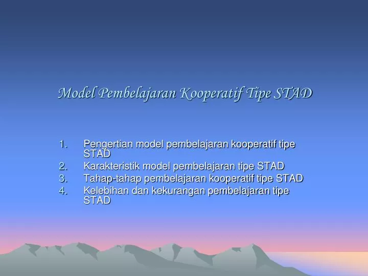 model pembelajaran kooperatif tipe stad