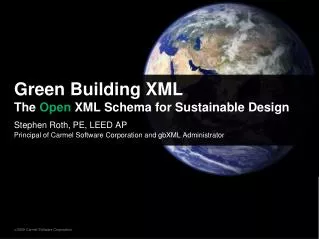 Green Building XML The Open XML Schema for Sustainable Design