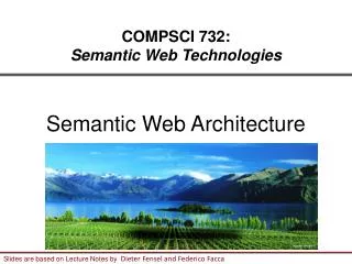 COMPSCI 732: Semantic Web Technologies